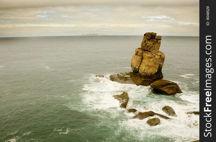 Beautiful rock on an edge sea coast