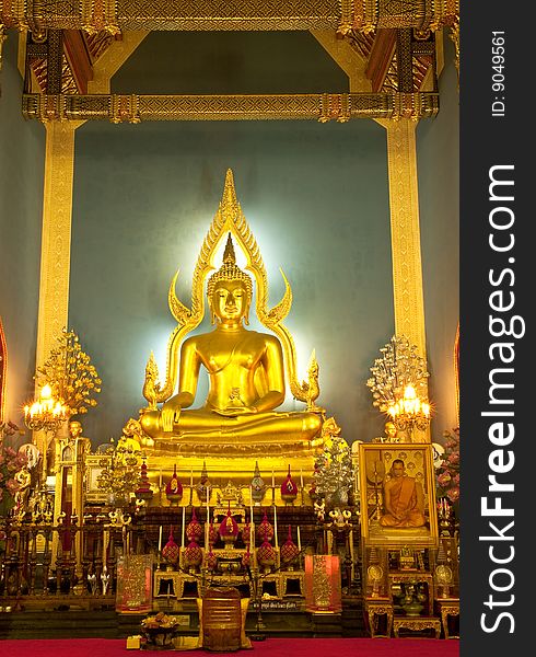 Buddha image of Wat Benjamaborphit, marble temple, Bangkok, Thailand. Buddha image of Wat Benjamaborphit, marble temple, Bangkok, Thailand.
