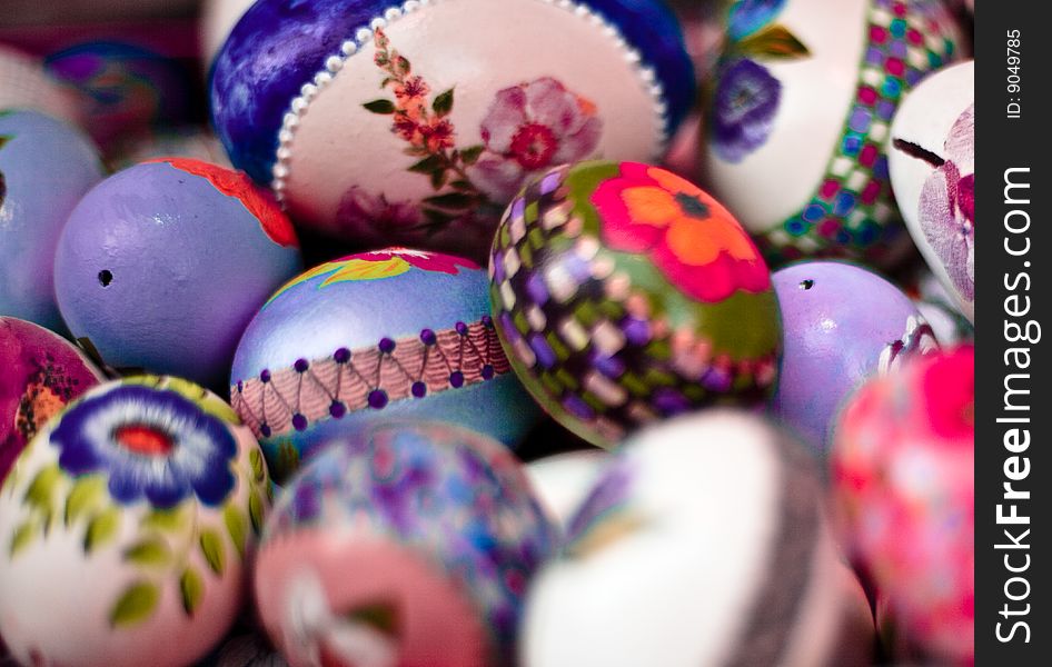 Closeup Of Easter Eggs