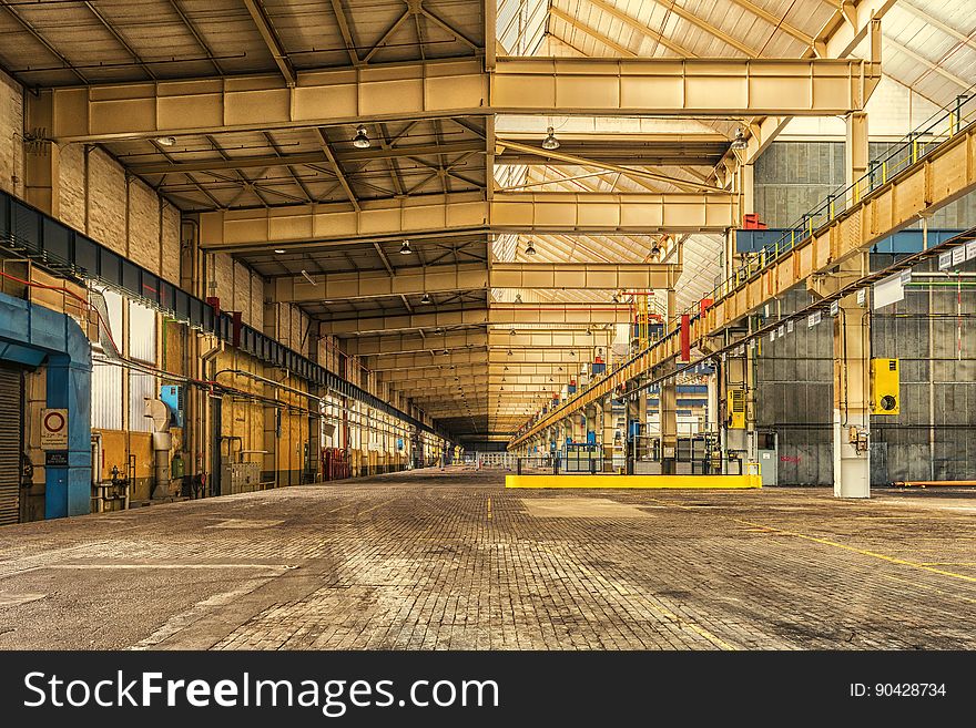 A view inside an industrial facility.