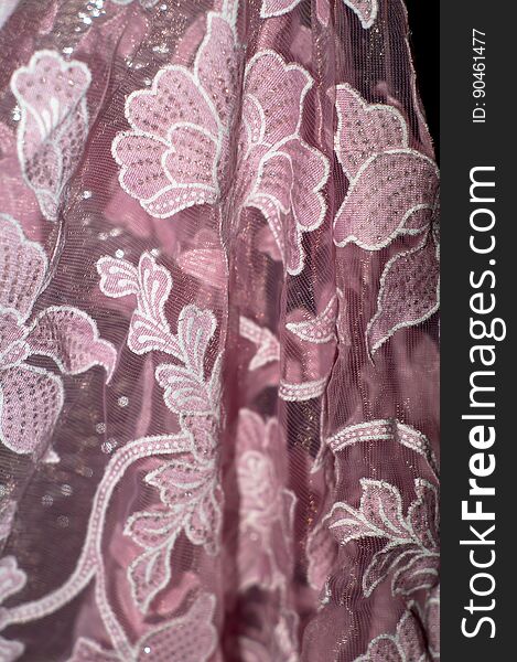 Floral Ornament Pink Fabric