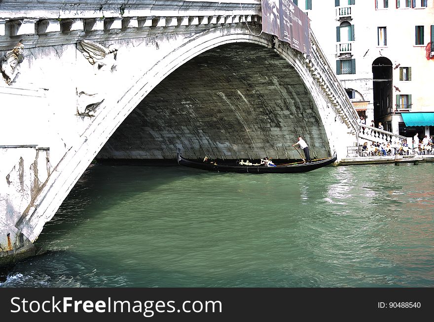 The water streets of Venice are canals which are navigated by gondolas and other small boats. During daylight hours the canals, bridges, and streets of Venice are full of tourists eager to experience the romance of this great travel destination. As night engulfs the town, tourists enjoy some fine dining at one of the many restaurants, leaving the waterways and streets quiet. The gondola is a traditional, flat-bottomed Venetian rowing boat, well suited to the conditions of the Venetian Lagoon. For centuries gondolas were once the chief means of transportation and most common watercraft within Venice. In modern times the iconic boats still have a role in public transport in the city, serving as ferries over the Grand Canal. They are also used in special regattas &#x28;rowing races&#x29; held amongst gondoliers. Their main role, however, is to carry tourists on rides throughout the canals. Gondolas are hand made using 8 different types of wood &#x28;fir, oak, cherry, walnut, elm, mahogany, larch and lime&#x29; and are composed of 280 pieces. The oars are made of beech wood. The left side of the gondola is longer than the right side. This asymmetry causes the gondola to resist the tendency to turn toward the left at the forward stroke. The water streets of Venice are canals which are navigated by gondolas and other small boats. During daylight hours the canals, bridges, and streets of Venice are full of tourists eager to experience the romance of this great travel destination. As night engulfs the town, tourists enjoy some fine dining at one of the many restaurants, leaving the waterways and streets quiet. The gondola is a traditional, flat-bottomed Venetian rowing boat, well suited to the conditions of the Venetian Lagoon. For centuries gondolas were once the chief means of transportation and most common watercraft within Venice. In modern times the iconic boats still have a role in public transport in the city, serving as ferries over the Grand Canal. They are also used in special regattas &#x28;rowing races&#x29; held amongst gondoliers. Their main role, however, is to carry tourists on rides throughout the canals. Gondolas are hand made using 8 different types of wood &#x28;fir, oak, cherry, walnut, elm, mahogany, larch and lime&#x29; and are composed of 280 pieces. The oars are made of beech wood. The left side of the gondola is longer than the right side. This asymmetry causes the gondola to resist the tendency to turn toward the left at the forward stroke.