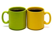 Yellow And Green Mug Stock Image