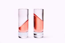 Thin Glasses With Pink Liquid Stock Images Thin Glasses With Pink Liquid Stock Images