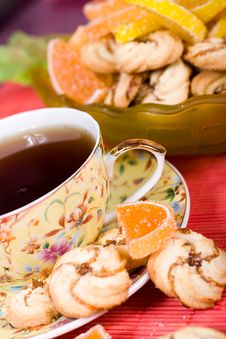 Cup Of Tea And Cookies Stock Photo