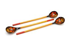 Russian Wooden Painted Spoons Royalty Free Stock Photos Russian Wooden Painted Spoons Royalty Free Stock Photos