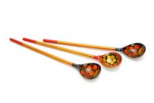 Russian Wooden Painted Spoons Royalty Free Stock Images Russian Wooden Painted Spoons Royalty Free Stock Images