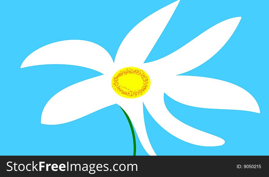 The beautyful flower on blue background