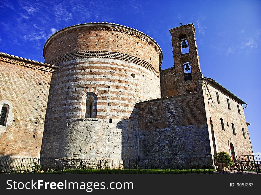 A medieval church in tuscany ,italy near san galgano