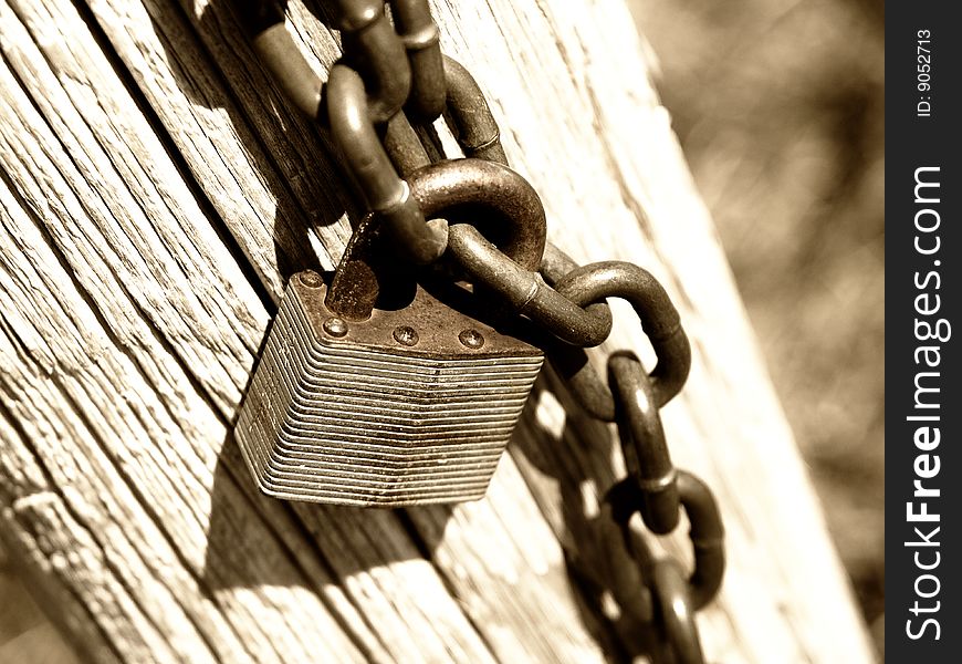 Old lock with a shallow depth of field. Old lock with a shallow depth of field