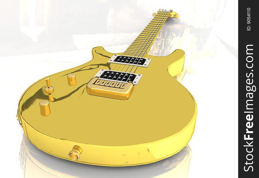 Background picture of golden gitar