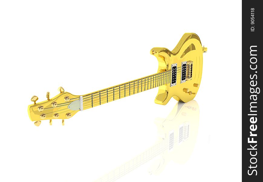 Background picture of golden gitar