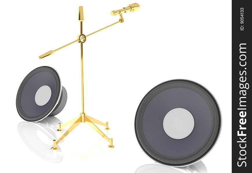 Background image of golden microphone. Background image of golden microphone