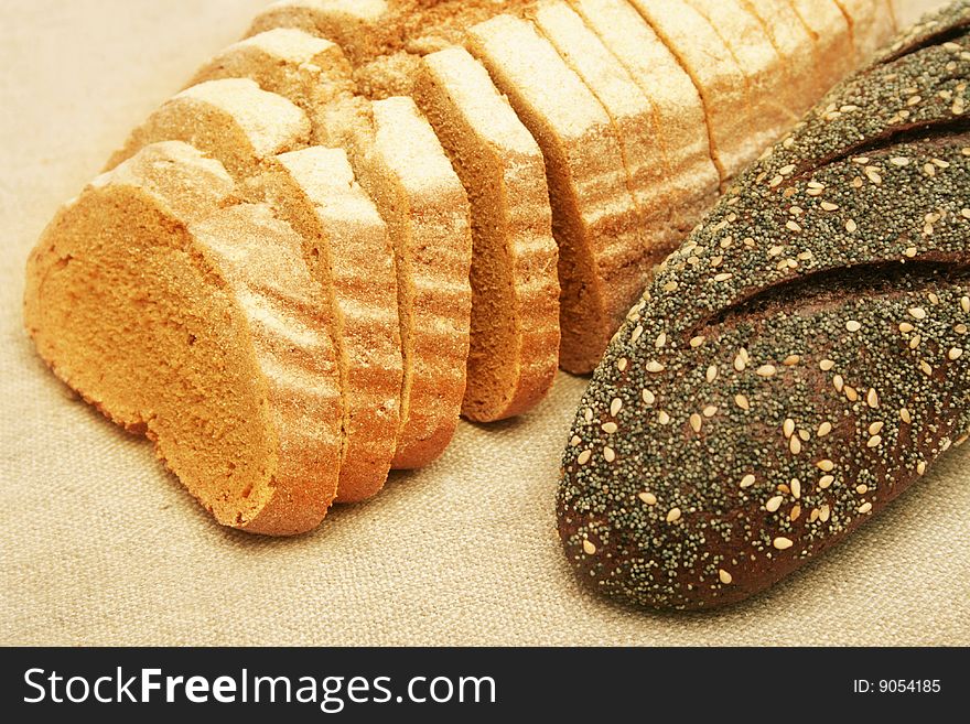 Bread On Canvas Background.