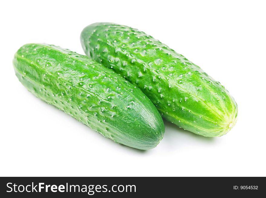 Cucumbers isolated on the white background