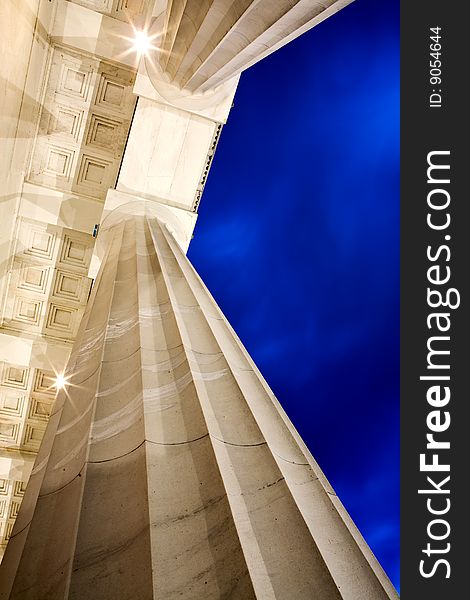 Columns of the Lincoln Memorial in Washington, DC. Columns of the Lincoln Memorial in Washington, DC