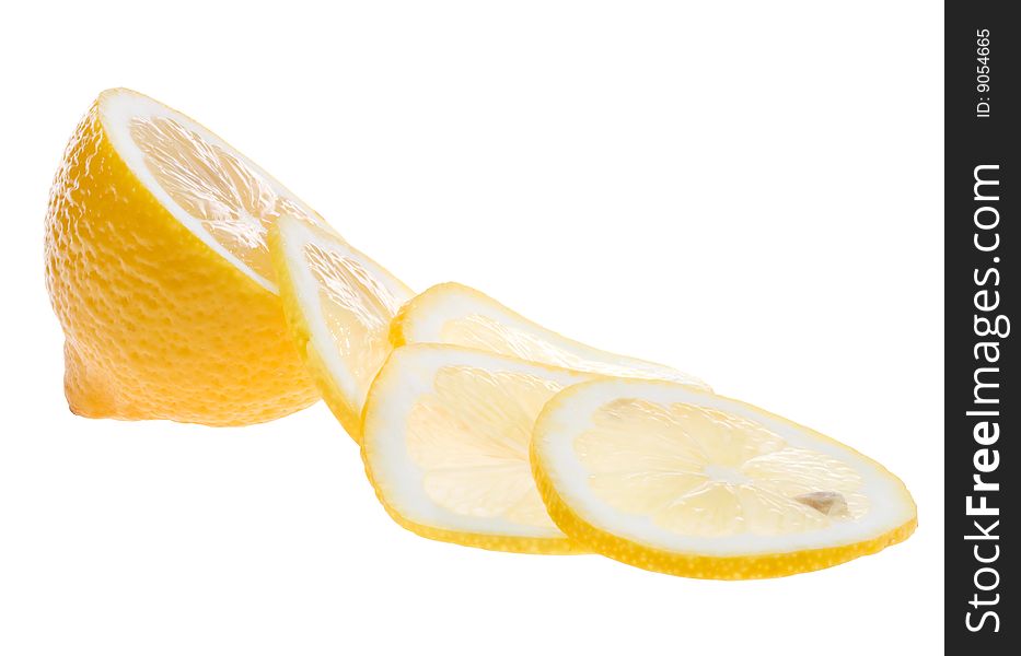 Cuted lemon on white background. Clipping path. Cuted lemon on white background. Clipping path.