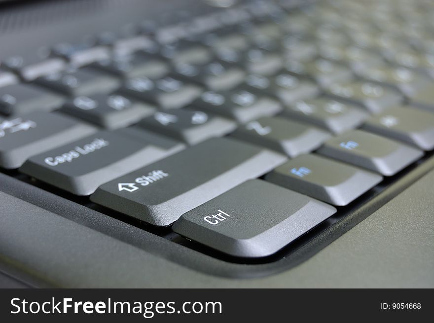 Closeup black keyboard of laptop. Closeup black keyboard of laptop.