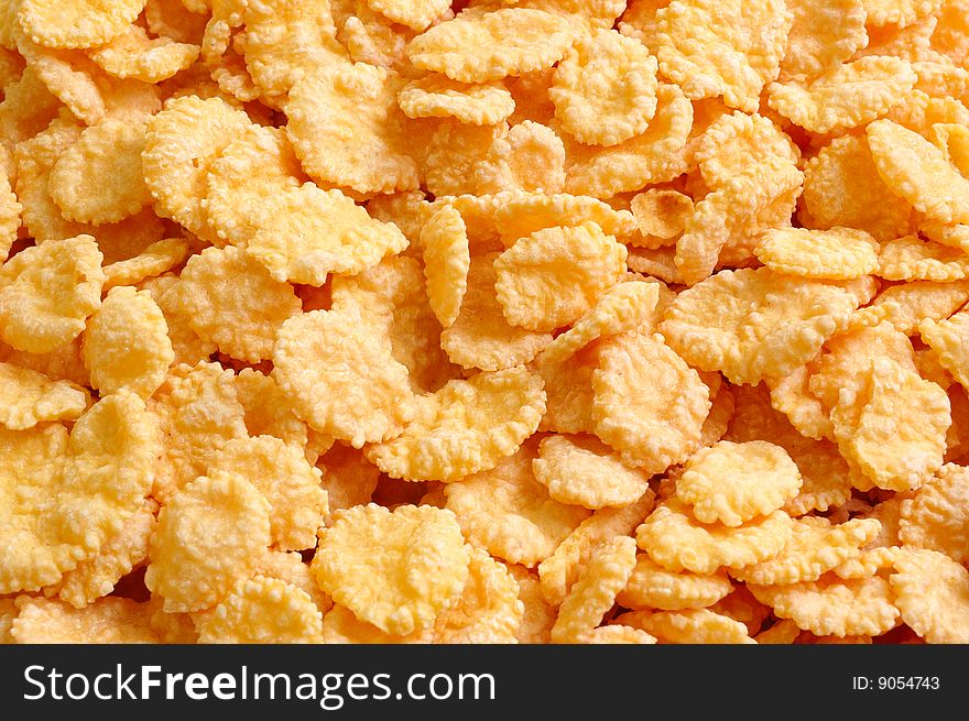 Corn flakes as a background. Corn flakes as a background