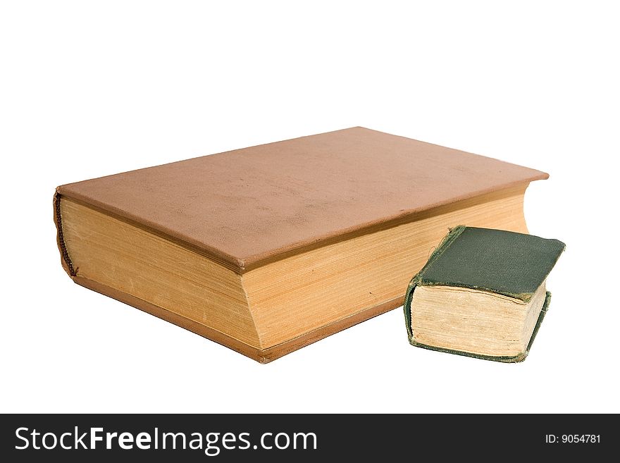 Two books, big and small, isolated over white