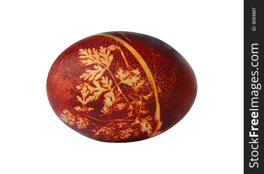 Isolated hand colored Easter egg. Isolated hand colored Easter egg
