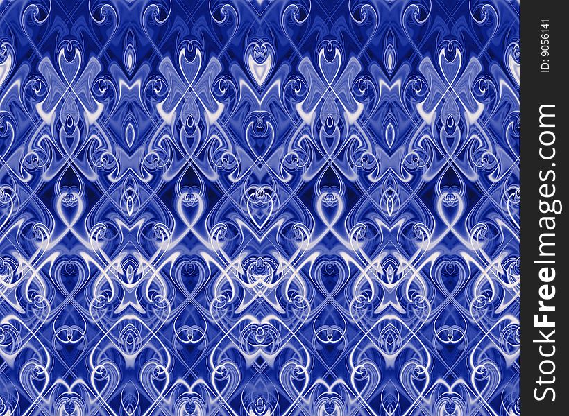 Seamless horizontal pattern of iterative colored tracery. Seamless horizontal pattern of iterative colored tracery.