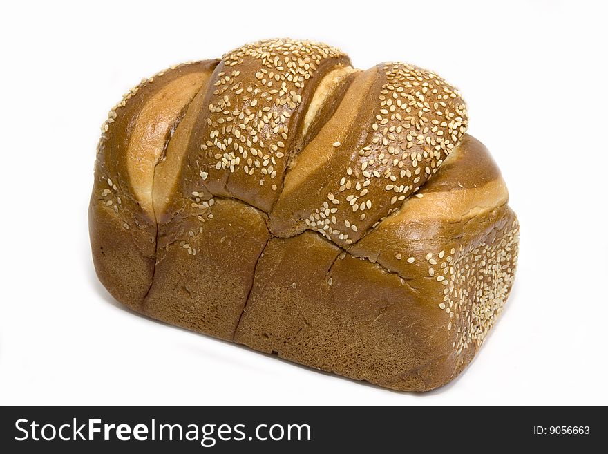 Freshbread of elite sort is isolated on a white background