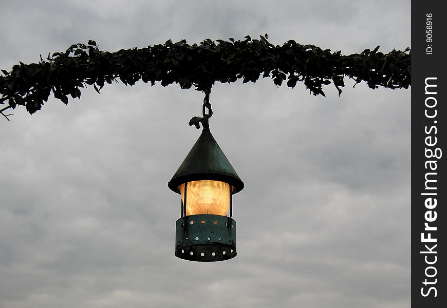 Street lamp lighting in dark