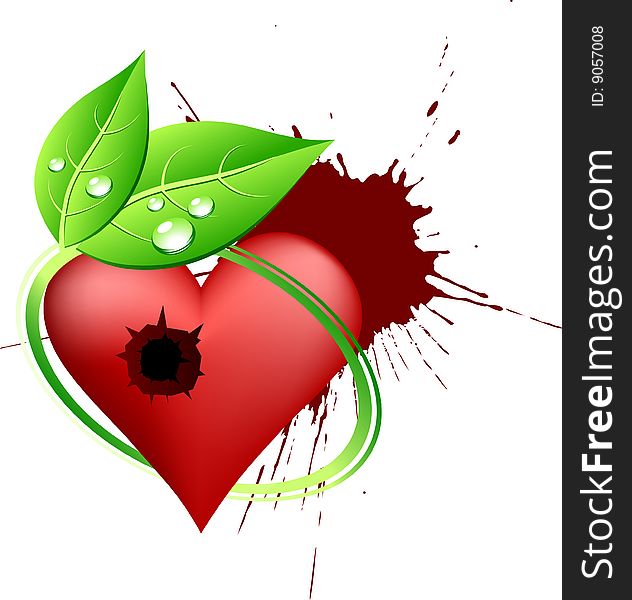 Killed love symbol. Vector illustration. Killed love symbol. Vector illustration.