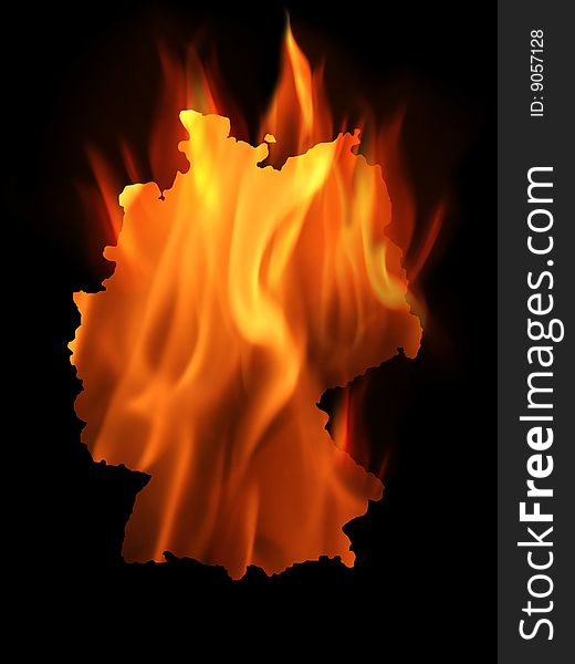 The hot fire is burning in the country of Germany. The hot fire is burning in the country of Germany