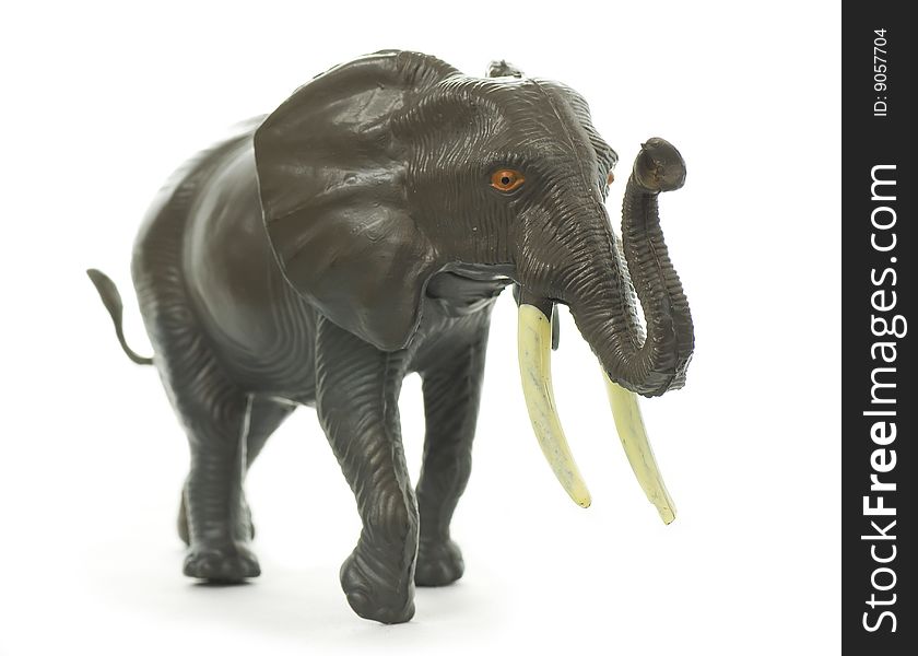 Elephant figure toy isolated on white background; without trademark