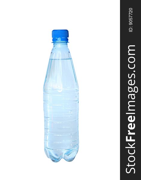Isolated bottle of water on  white