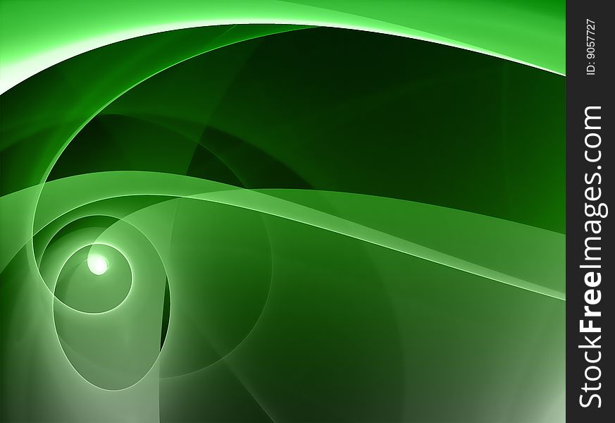 Circle color green. 3d render.