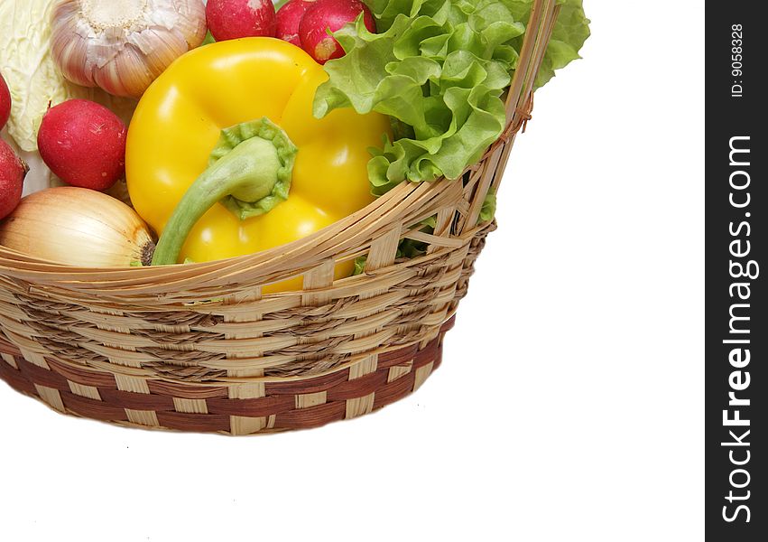 Big group of vegetable food objects over white background. Big group of vegetable food objects over white background