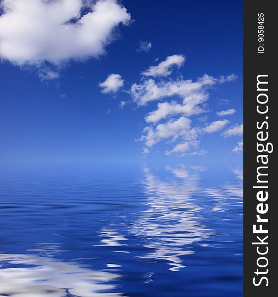 Beautiful sea and clouds sky - digital artwork. Beautiful sea and clouds sky - digital artwork