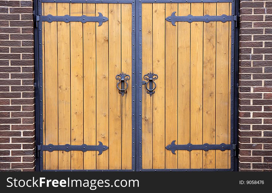 Wooden door of modern house