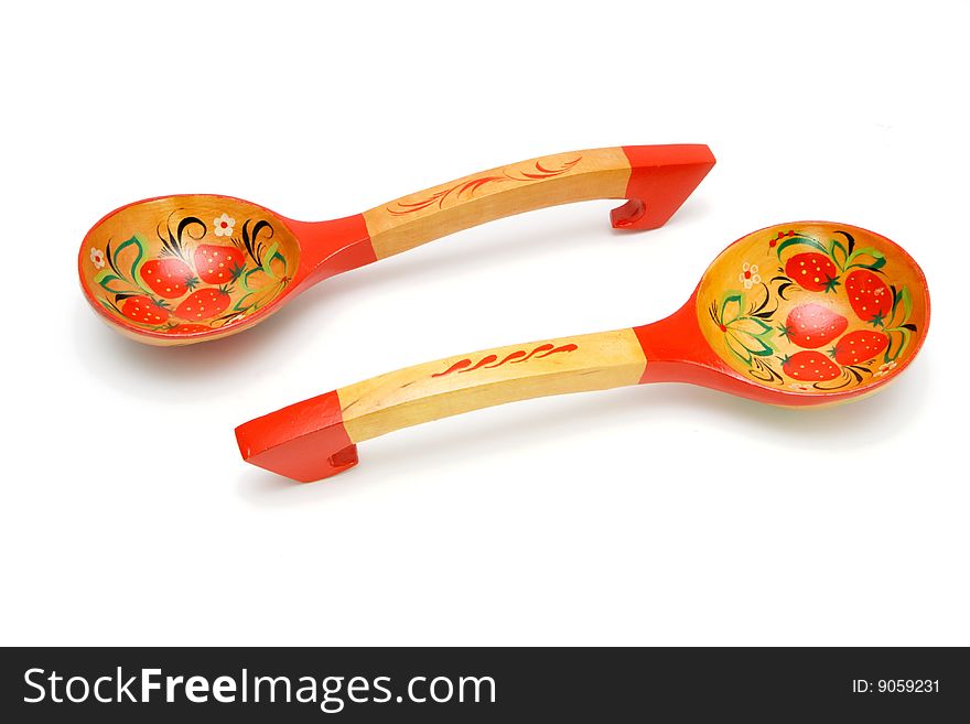 Russian  wooden painted spoons