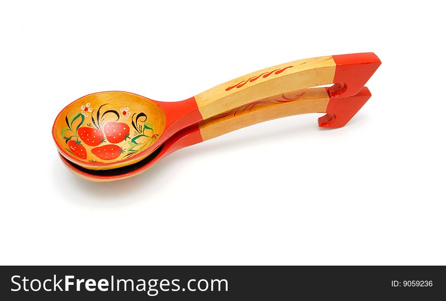 Russian wooden painted spoons