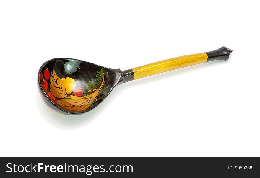 Russian wooden painted spoon