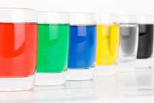 Glass Colored On White Background Royalty Free Stock Images Glass Colored On White Background Royalty Free Stock Images