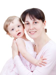 Little Girl With Mom Royalty Free Stock Images
