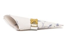 Paper Napkin With Gold Bows Stock Image Paper Napkin With Gold Bows Stock Image