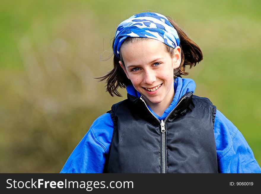 Portrait of girl smiling outdoors. Portrait of girl smiling outdoors