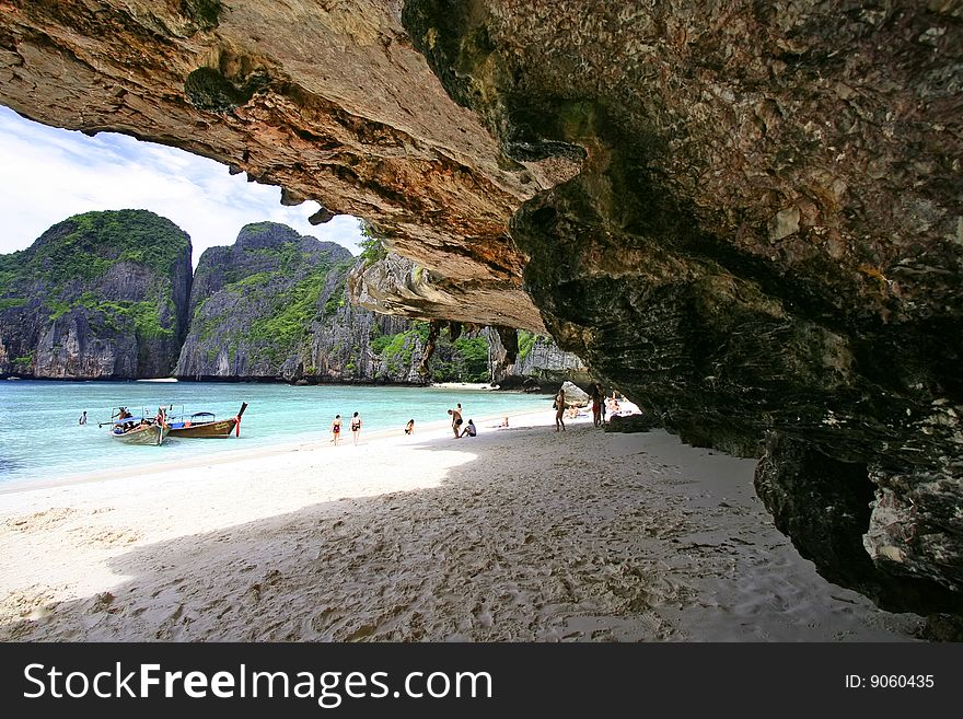 Cave on the island of Pkhi-pkhi in thailand