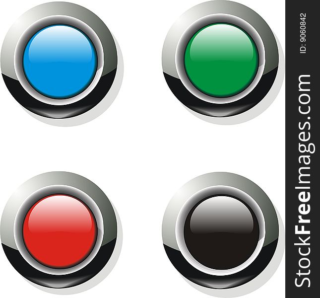 Set Of Colored Buttons