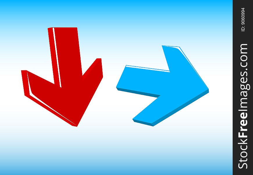 Red and blue arrows