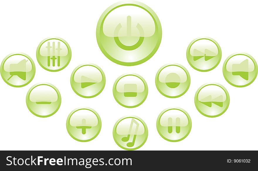 Set of green buttons. Element for design. Set of green buttons. Element for design