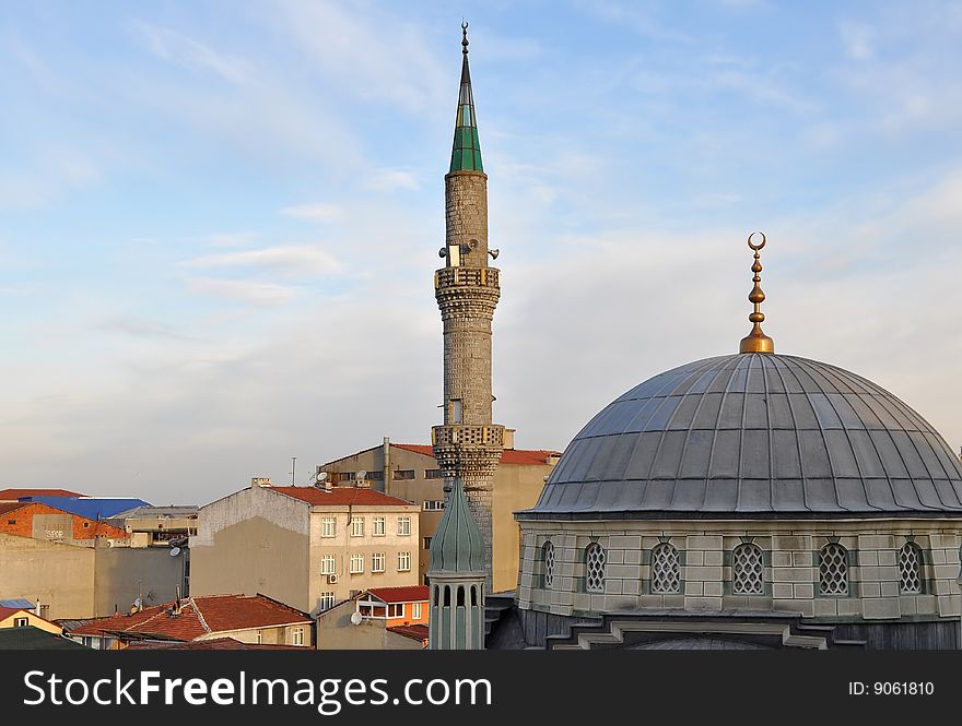 Mosque over the roofs,istanbul,turkey