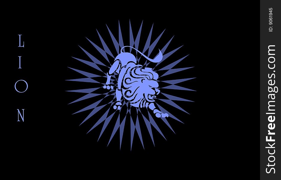 Lion Zodiac Sign Logo