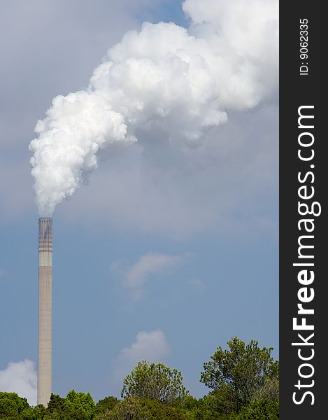 Smoking chimney of a thermal power